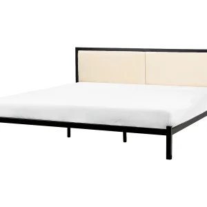Bed metaal zwart/lichtbeige 180 x 200 cm CLAMART