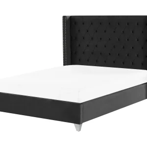 Bed fluweel zwart 160 x 200 cm LUBBON Bed fluweel zwart 160 x 200 cm LUBBON