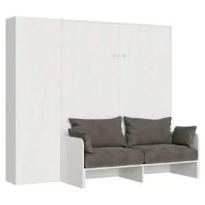Bedkast 160×190 cm met bank en Kanto withouten opbergzuil-Kleur Microvezel 41 Bedkast 160×190 cm met bank en Kanto withouten opbergzuil-Kleur Microvezel 41