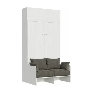 Bedkast van 120×190 cm met bank en Kanto withouten wandmeubel-Kleur Microvezel 41 Bedkast van 120×190 cm met bank en Kanto withouten wandmeubel-Kleur Microvezel 41
