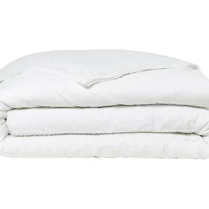 Beddengoedset – 220 x 240 cm – 100% Percale macramé afwerking – Krijt