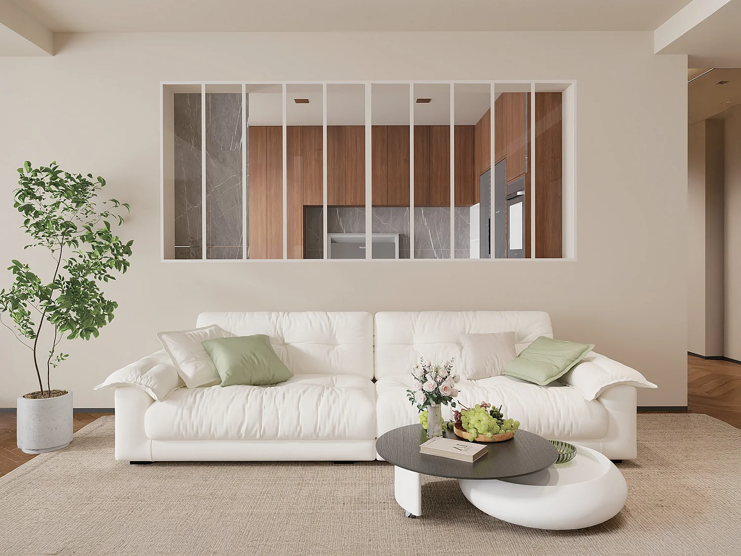 Werkplaatsraam van gepoedercoat aluminium - 240 x 130 cm (B x H) - Wit - BAYVIEW