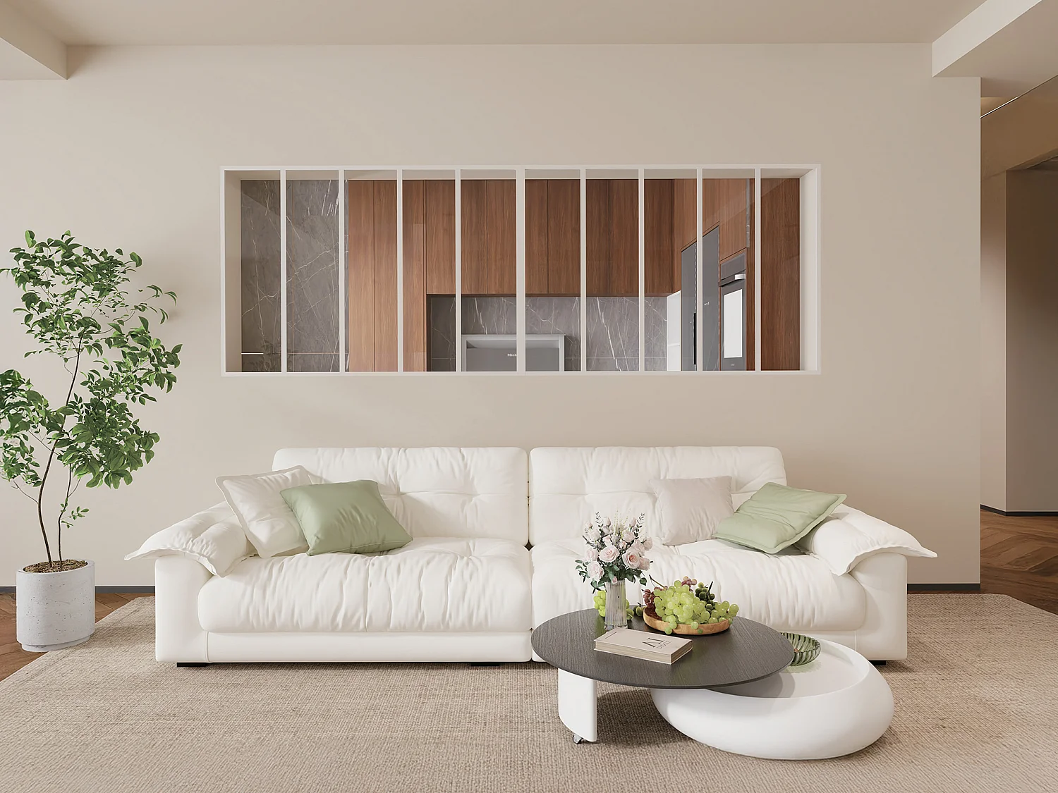Werkplaatsraam van gepoedercoat aluminium - 240 x 105 cm (B x H) - Wit - BAYVIEW
