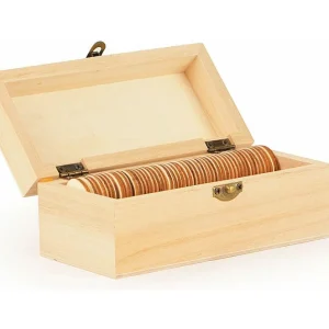 Berichtendoos met 50 houten harten, 15 x 7 x 6 cm Berichtendoos met 50 houten harten, 15 x 7 x 6 cm