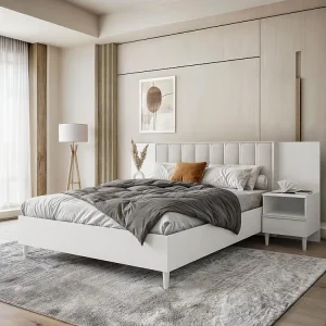 BED Stella 166/211/108 with 2 bedside tables beige BED Stella 166/211/108 with 2 bedside tables beige
