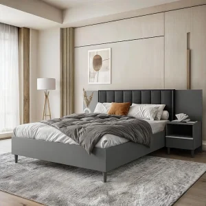 BED Stella 166/211/108 with 2 nightstands black BED Stella 166/211/108 with 2 nightstands black