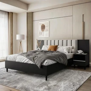 BED Stella 166/211/108 with 2 nightstands beige BED Stella 166/211/108 with 2 nightstands beige