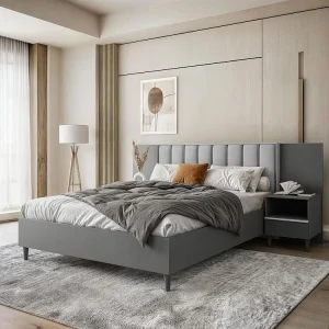 BED Stella 166/211/108 with 2 nightstands grey BED Stella 166/211/108 with 2 nightstands grey