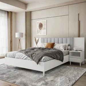 BED Stella 166/211/108 with 1 nightstand grey BED Stella 166/211/108 with 1 nightstand grey