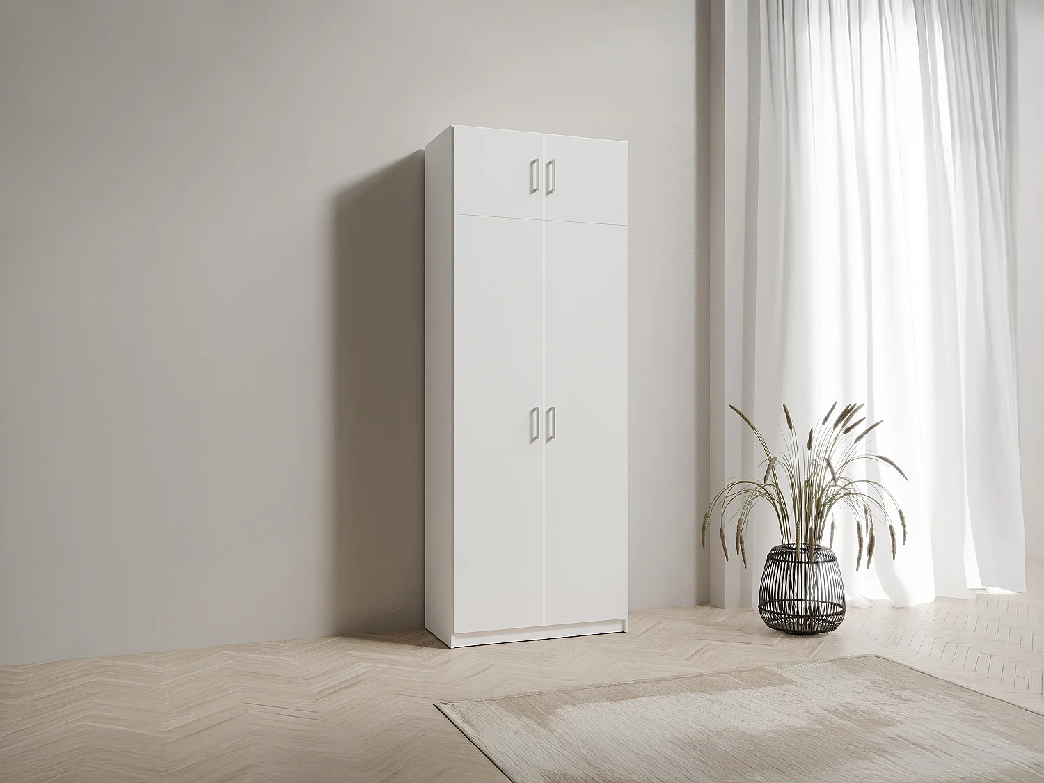Witte kast 2 deuren L92 cm + verhoging - BELOMY