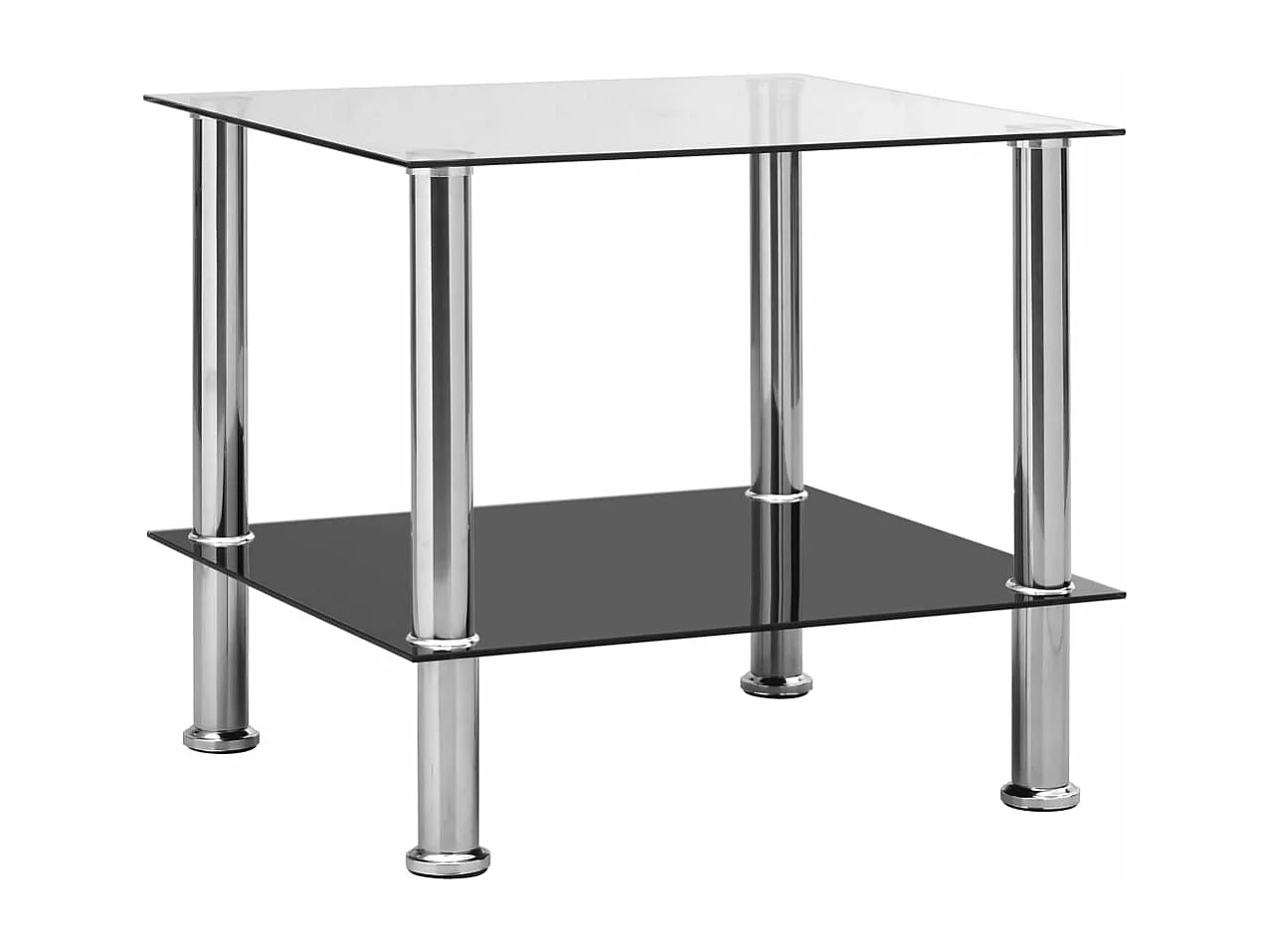 Bijzettafel 45x50x45 cm gehard glas transparant