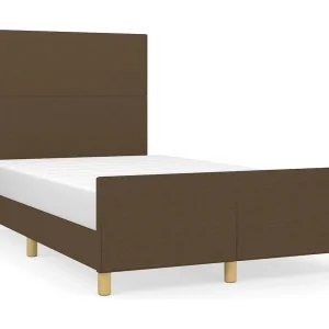 Bedframe zonder matras 120×190 cm stof donkerbruin Bedframe zonder matras 120×190 cm stof donkerbruin