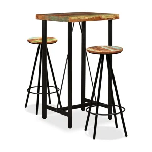 Barset massief gerecycled hout 3-delig