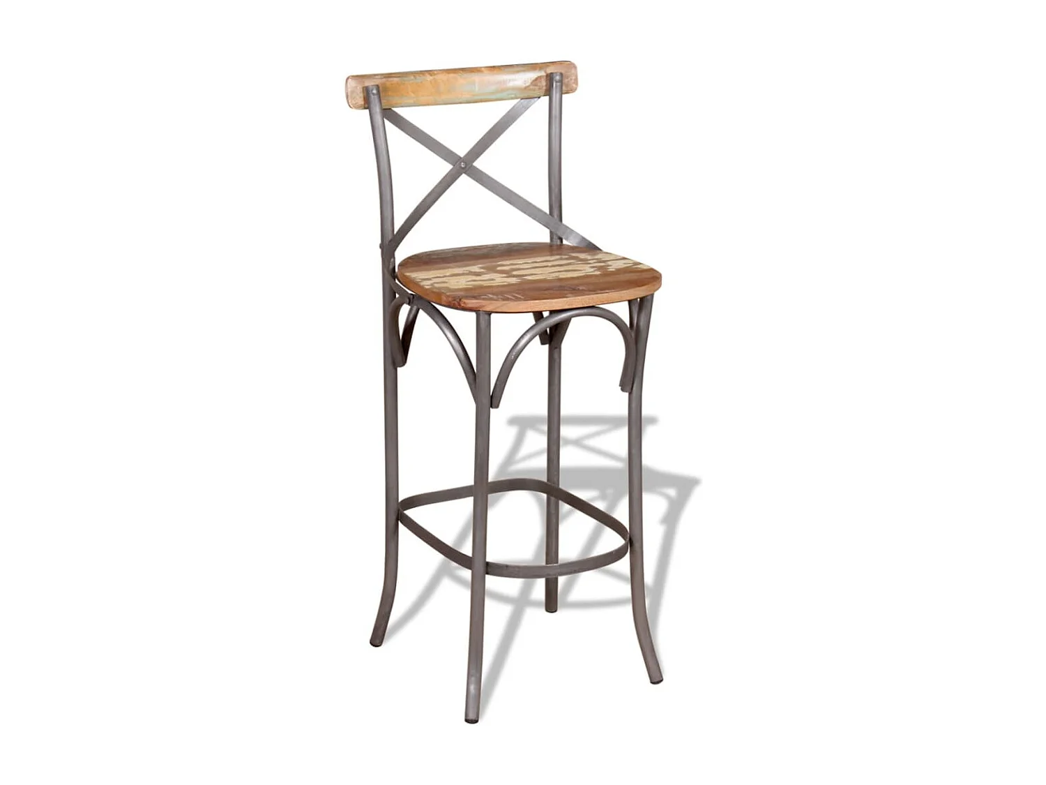 Barkruk massief gerecycled hout