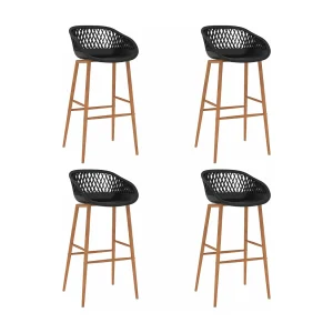 Barstoelen 4 st zwart Barstoelen 4 st zwart