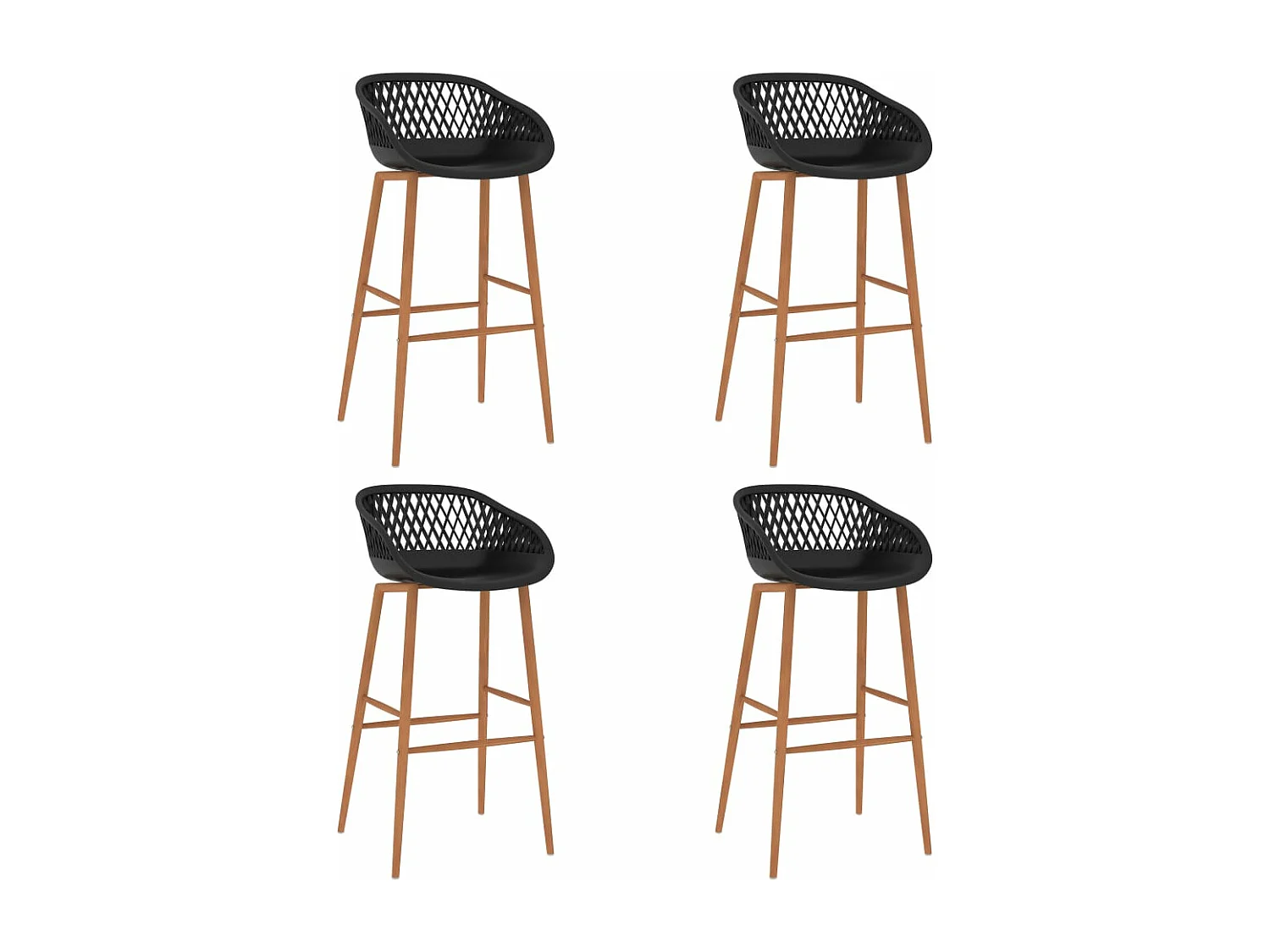 Barstoelen 4 st zwart