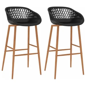Barstoelen 2 st zwart Barstoelen 2 st zwart