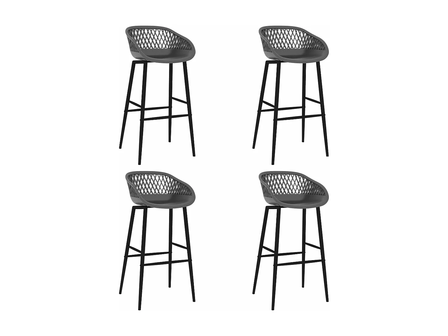 Barstoelen 4 st grijs