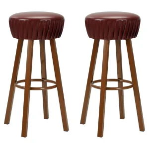 Barstoelen 2 st kunstleer bruin Barstoelen 2 st kunstleer bruin