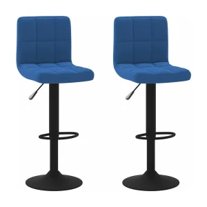 Barkrukken 2 st fluweel blauw Barkrukken 2 st fluweel blauw