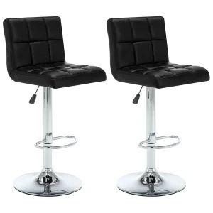 Barstoelen 2 st kunstleer zwart Barstoelen 2 st kunstleer zwart