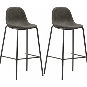 Barstoelen 2 st stof donkergrijs Barstoelen 2 st stof donkergrijs