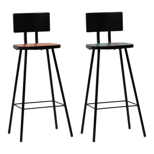 Barkrukken 2 st massief gerecycled hout Barkrukken 2 st massief gerecycled hout