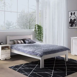 Bed 140×200 hout Aron, kleur gebleekt Bed 140×200 hout Aron, kleur gebleekt