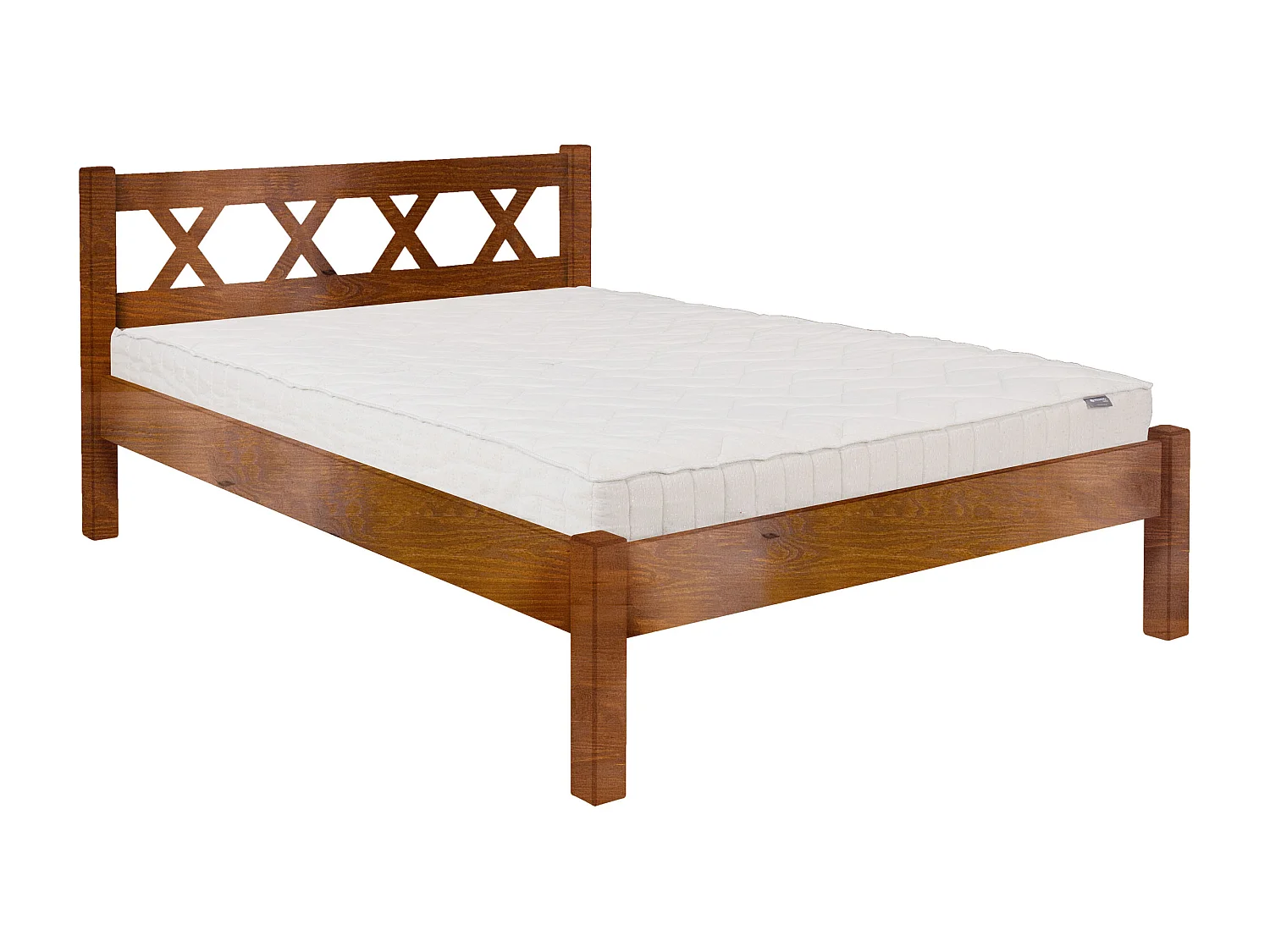 Bed 140x200 hout Modern, kastanjekleur