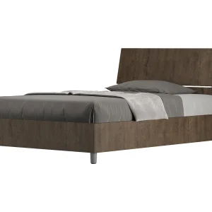 Bed 120×190 zonder lattenbodem schuin bedhoofd walnoot Demas Bed 120×190 zonder lattenbodem schuin bedhoofd walnoot Demas