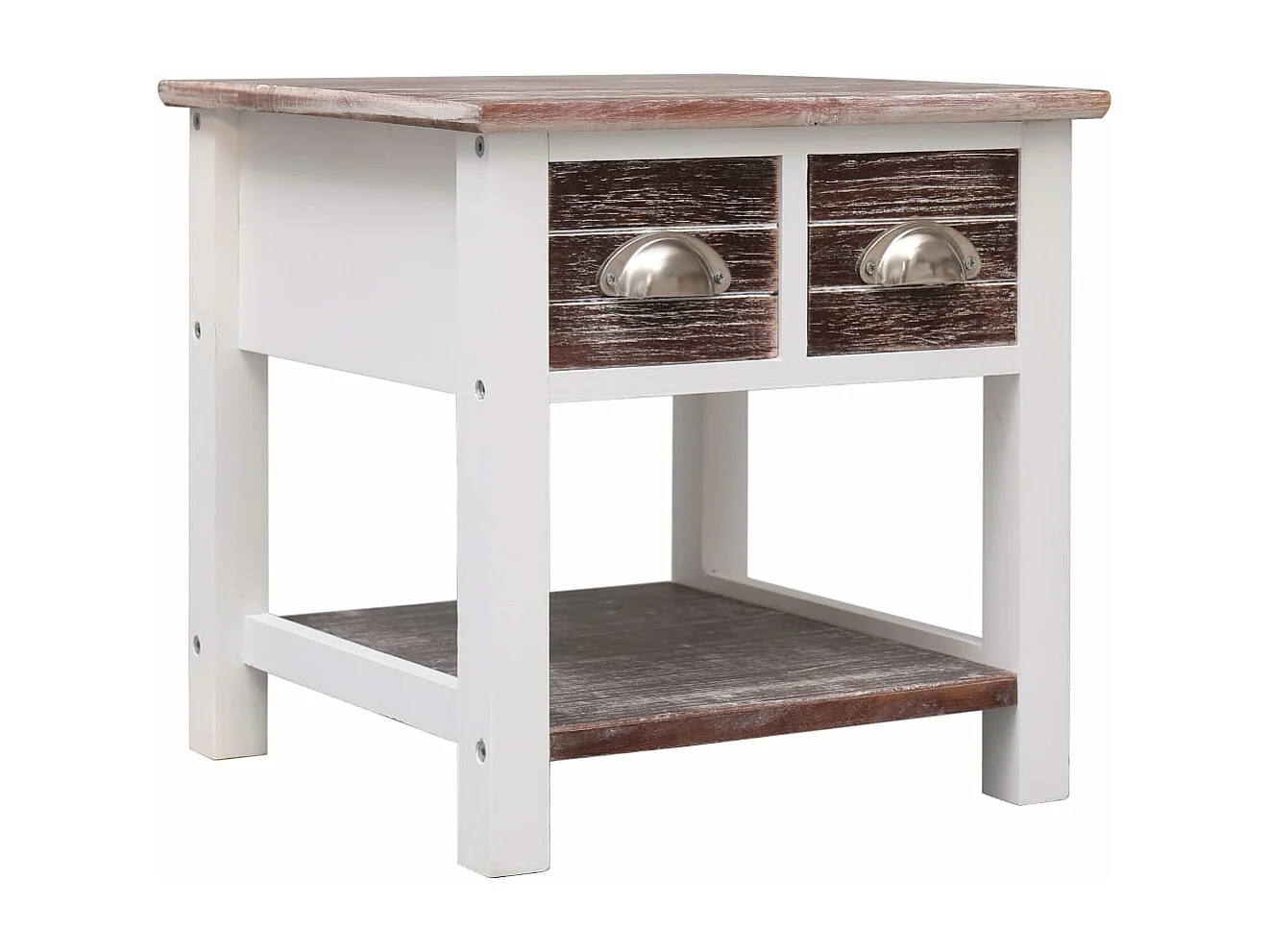 Bijzettafel 40x40x40 cm paulowniahout bruin