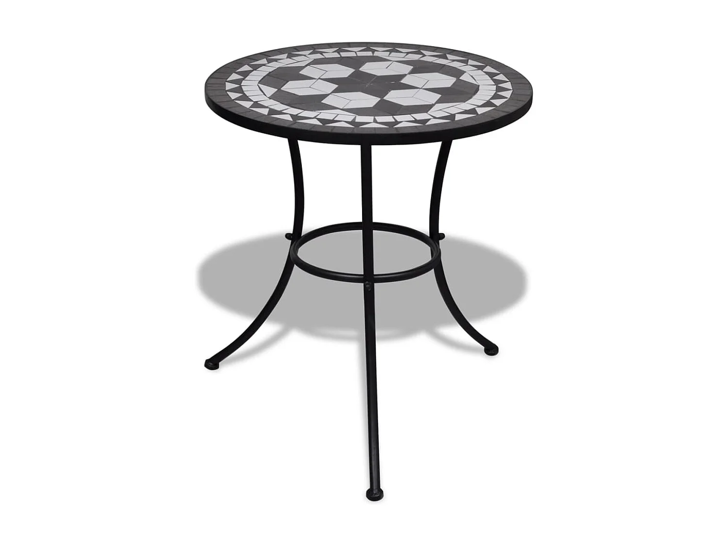 Bistrotafel 60 cm mozaïek zwart en wit