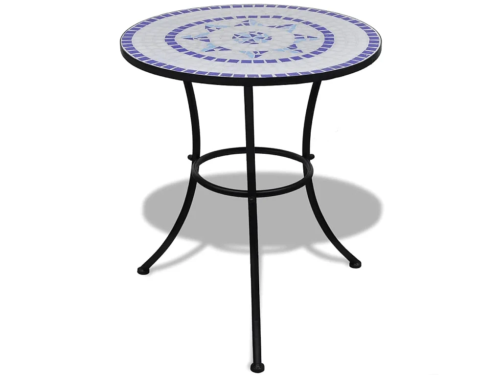 Bistrotafel 60 cm mozaïek blauw en wit