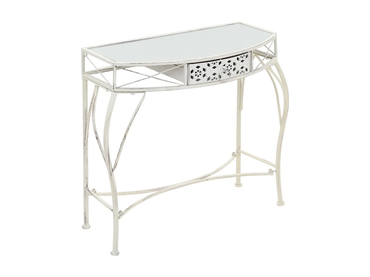 Bijzettafel Franse stijl 82x39x76 cm metaal wit