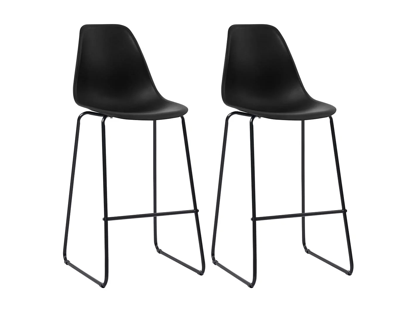 Barstoelen 2 st kunststof zwart