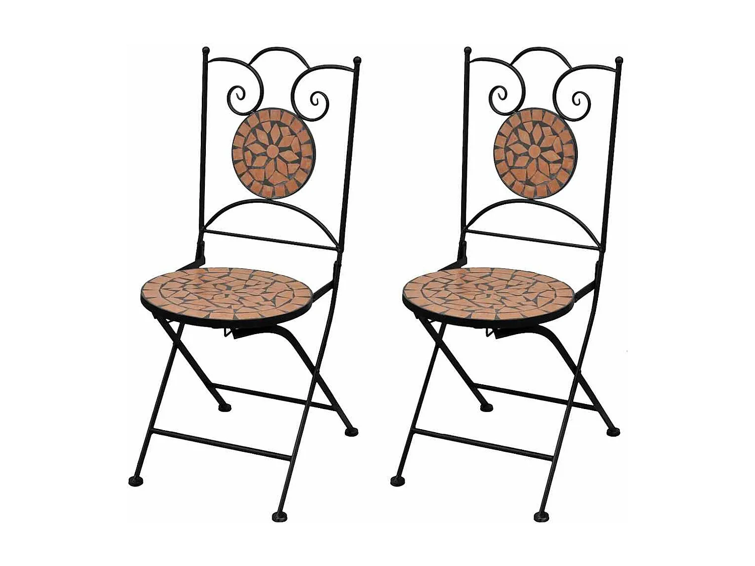 Bistrostoelen inklapbaar 2 st keramiek terracottakleurig