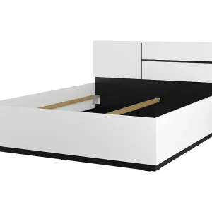 Bed HAVANA 160×200 cm wit en zwart – Modern ontwerp en stevige structuur Bed HAVANA 160×200 cm wit en zwart – Modern ontwerp en stevige structuur