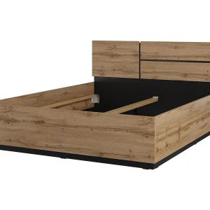 Bed HAVANA 180×200 cm eiken en zwart – Groot modern bed voor natuurlijke slaapkamer Bed HAVANA 180×200 cm eiken en zwart – Groot modern bed voor natuurlijke slaapkamer