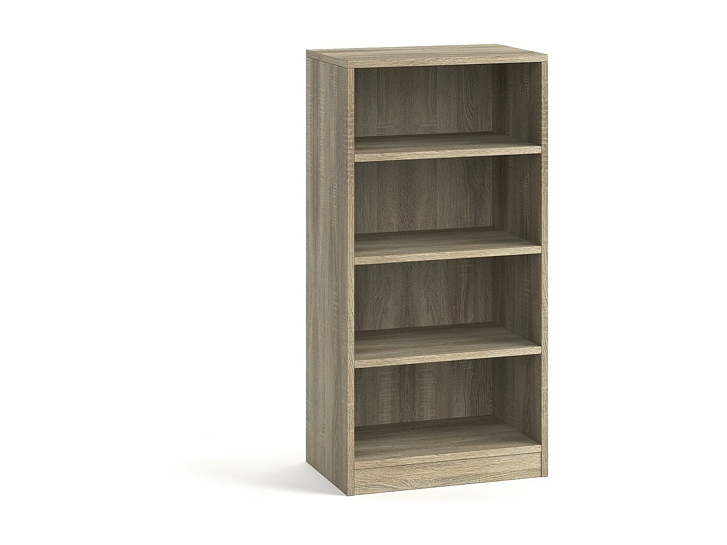 Bibliotheek design met 3 planken, lichte eiken kleur, collectie TOLLY