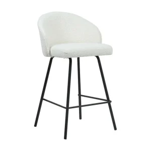Counterstoel 'Juni' Bouclé Wit, afmetingen: H87 x B52 x D51 cm Counterstoel 'Juni' Bouclé Wit, afmetingen: H87 x B52 x D51 cm