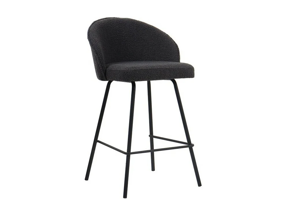 Barkruk 'Juni' Bouclé Grijs, afmetingen: H87 x B52 x D51 cm