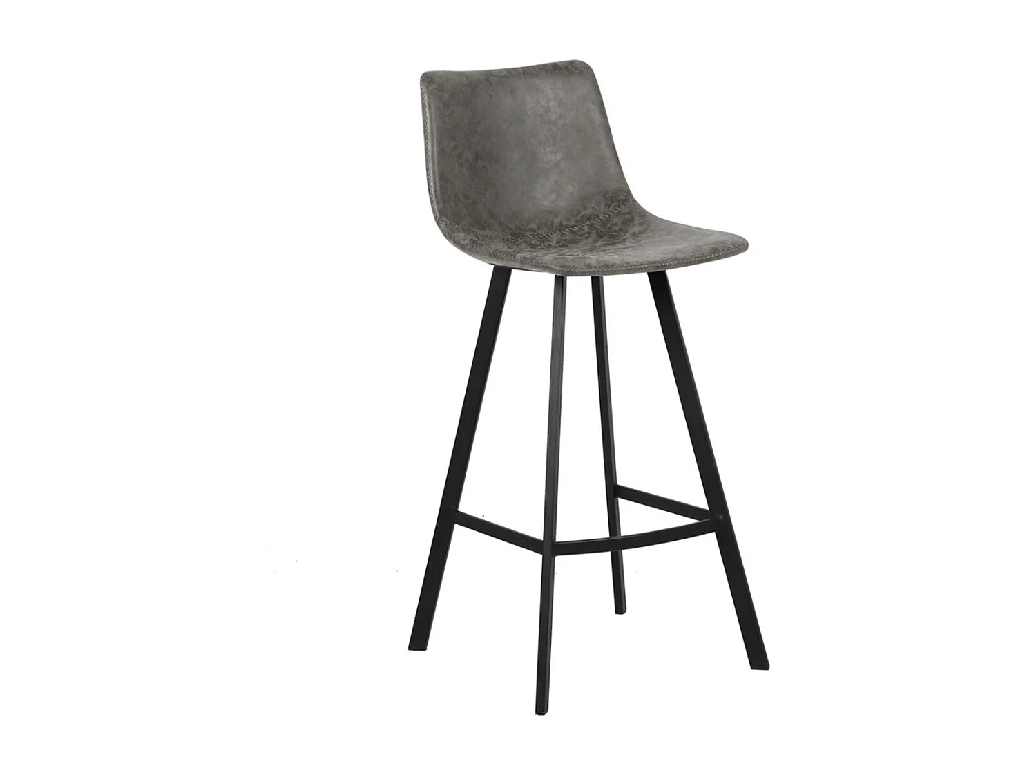 Barkruk 'Ozan' PU Grijs, afmetingen: H108 x B49 x D47 cm