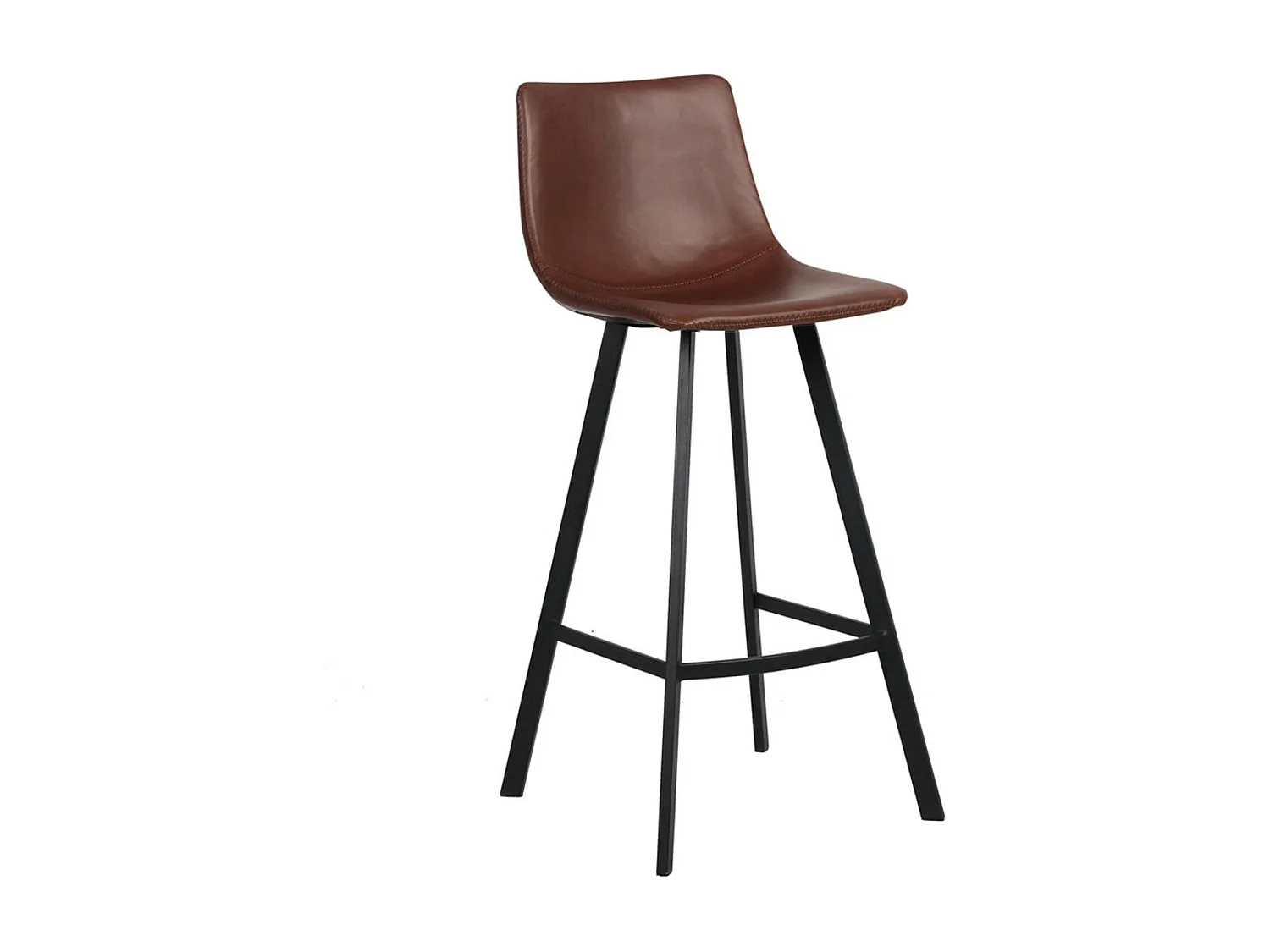 Barkruk 'Ozon' PU Cognac, afmetingen: H108 x B45 x D49 cm