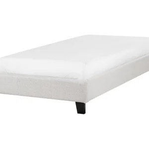 Bed zonder hoofdbord Stof ROANNE 90 x 200 cm Lichtgrijs