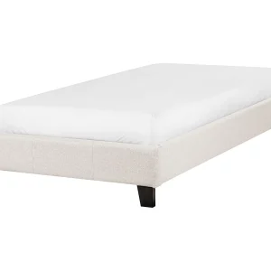 Bed zonder hoofdbord Stof ROANNE 90 x 200 cm Lichtbeige