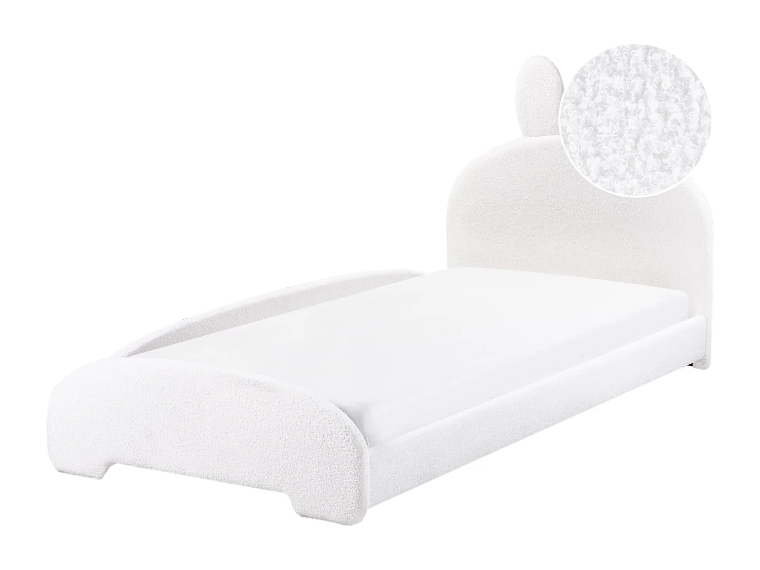 Bed bouclé wit 90 x 200 cm PERROS