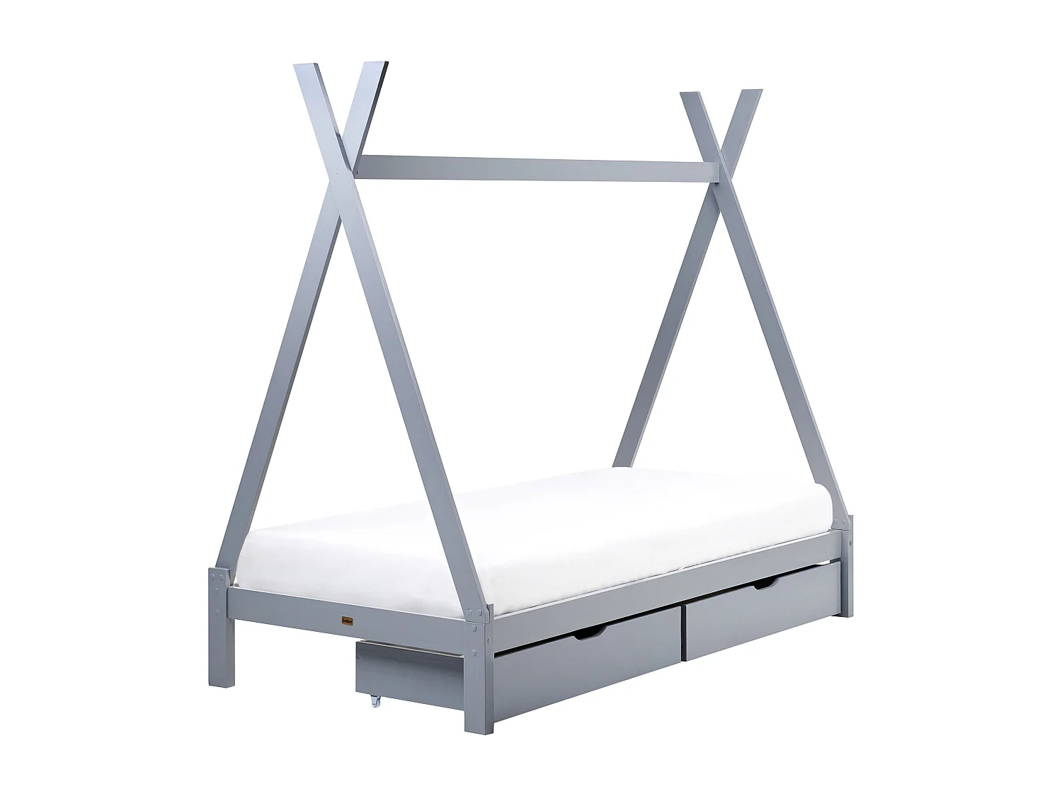 Bed met opbergruimte hout grijs 90 x 200 cm DEVAY