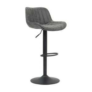 Barstoel ZENA – Vintage stijl – PU grijs – Comfortabele en stijlvolle zitting Barstoel ZENA – Vintage stijl – PU grijs – Comfortabele en stijlvolle zitting