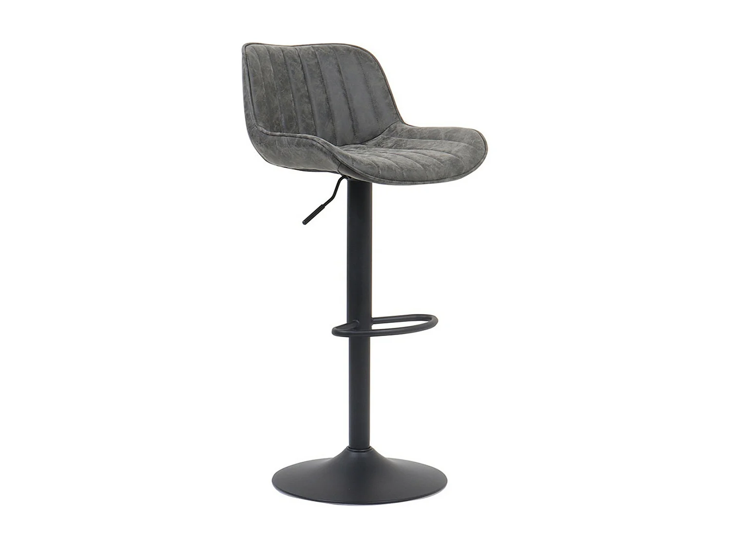 Barstoel ZENA - Vintage stijl - PU grijs - Comfortabele en stijlvolle zitting