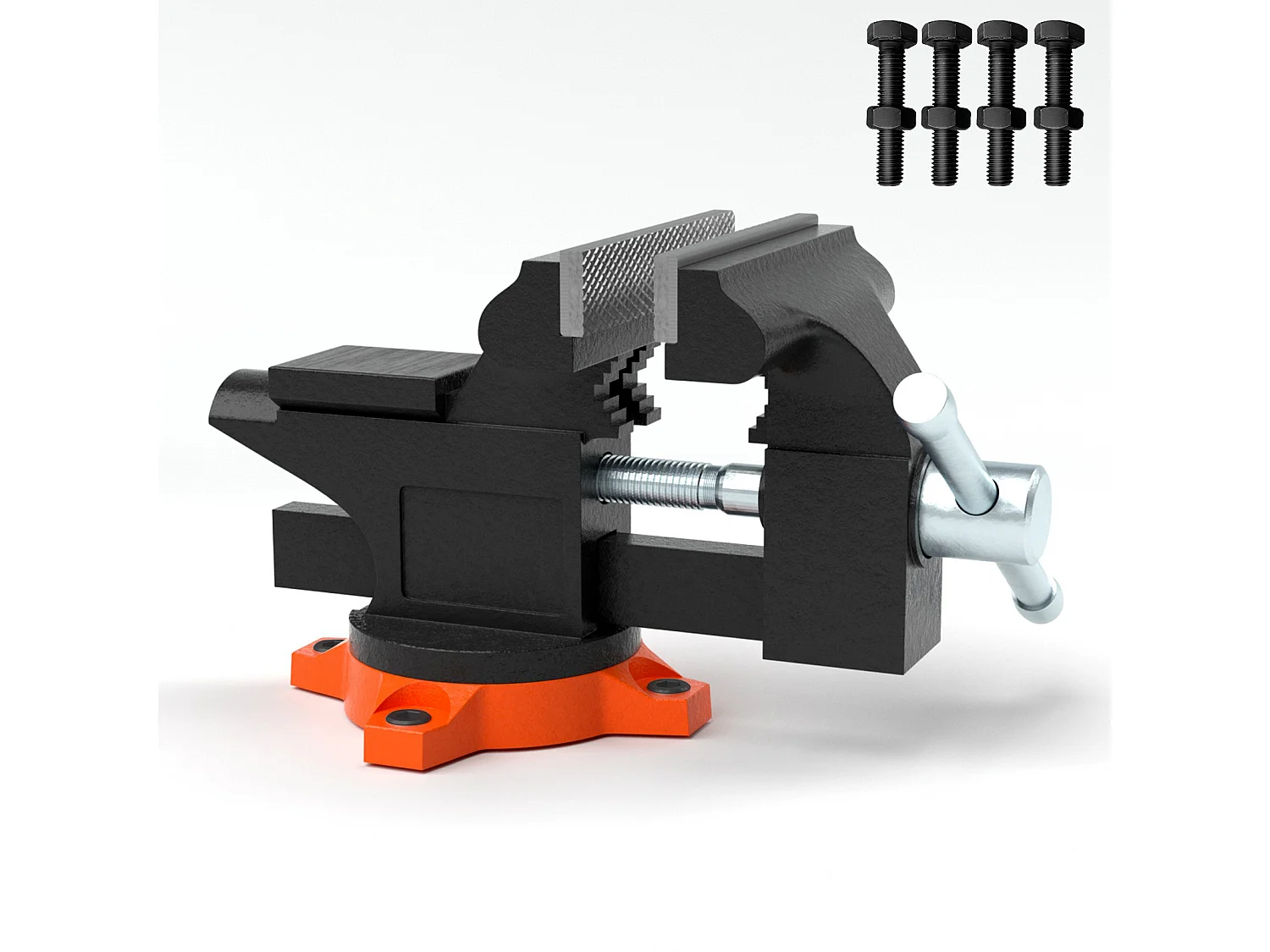 Bankschroef met Aambeeld SucceBuy 11,4 cm, 240° Draaibare voet, Robuuste Multifunctionele Bankschroef